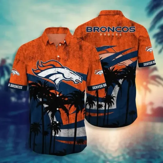 Discover Denver Football Sunset Palm Hawaiian, Gift For Fans, Gift For Friends