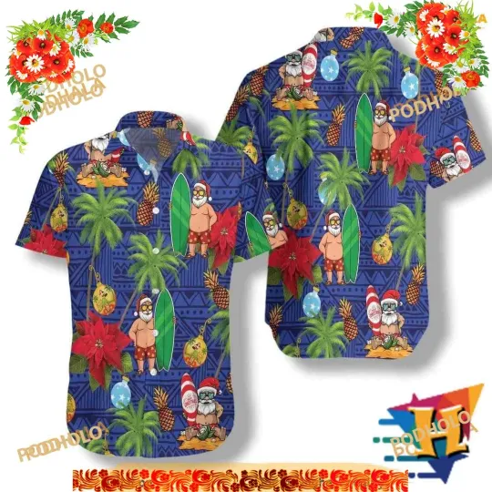 Discover Santa Claus Christmas Aloha Shirt for Hawaiians