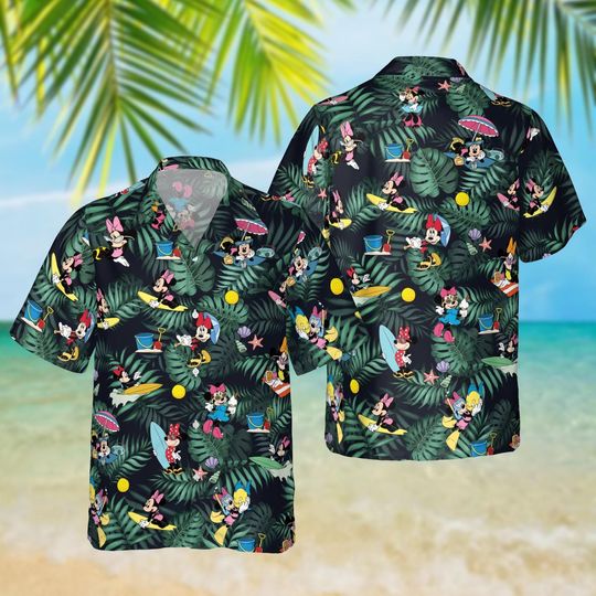Discover Minnie Mouse Surfing Hawaii Hawaiian Shirt, Disney Vacation Beach Outfit