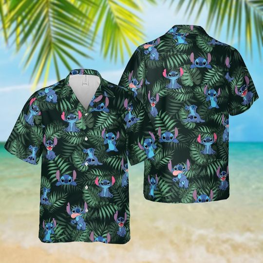 Discover Stitch Hawaiian Shirt, Disney Stitch Tropical Shirt, Disneyland Summer Shirt