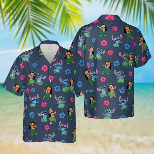 Discover Stitch Hawaiian Shirt, Lilo and Stitch Summer Beach Disney Hawaii Shirt