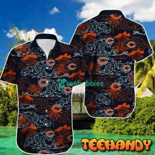 Discover Chicago Bears Waves Pattern Hawaiian Shirt