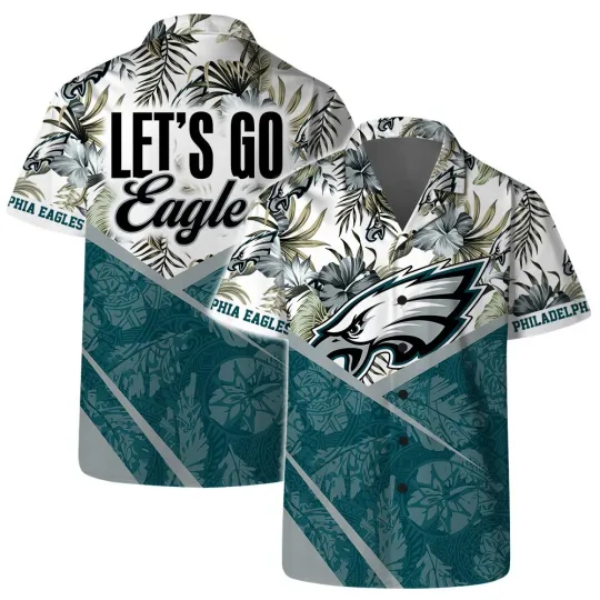 Discover Let’s Go Philadelphia Football Team Logo Pattern Hawaiian Shirt