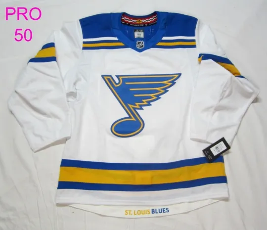 Discover size 50 St. Louis Blues Away Fanatics Authentic PRO NHL Hockey Jersey 2025  2026