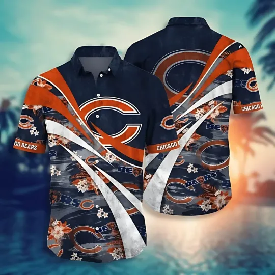 Discover Chicago Bears Flow Stripes Hawaiian, Gift For Fans, Gift For Friends