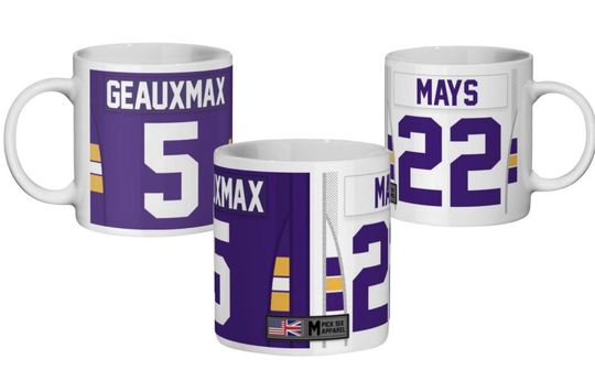 LSU Louisiana State University College Football 2023/24 Theme Link Up Home Road Jersey 11oz Mug