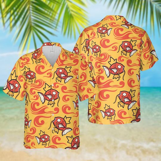 Magikarp Funny Hawaiian Shirt, Water Type Beachwear Outfit, Magikarp Shirt Gifts