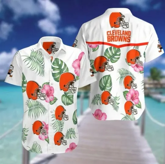 Discover Cleveland Football  Tropical Touchdown Hawaiian, Gift For Fans, Gift For Friends
