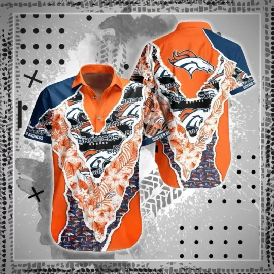 Discover Denver Football Floral Shield Hawaiian, Gift For Fans, Gift For Friends