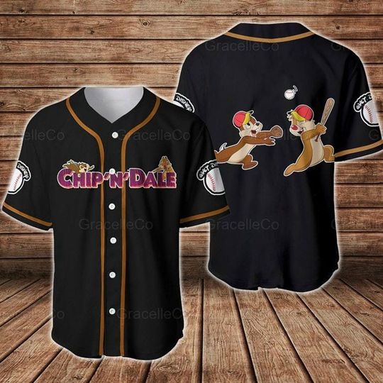 Discover Chip and Dale Baseball Jersey Shirt, Vintage Disney Baseball Jersey for Fans