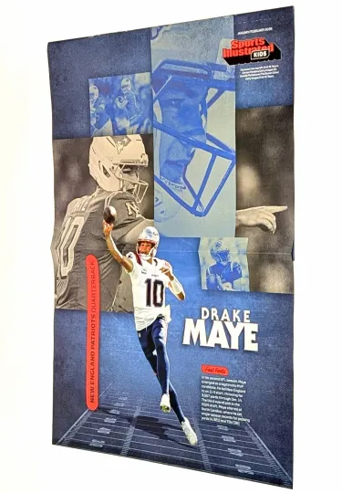 Discover Drake Maye NE Patriots Football 2026 Sports Poster for Kids Premium Matte Vertical