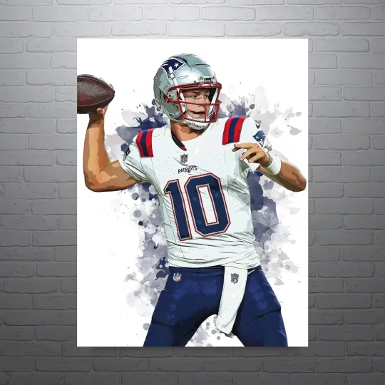 Discover Drake Maye New England Patriots Football Poster