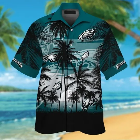 Discover Philadelphia Football Short Sleeve Button Up Tropical Shirt Hawaiian Shirt