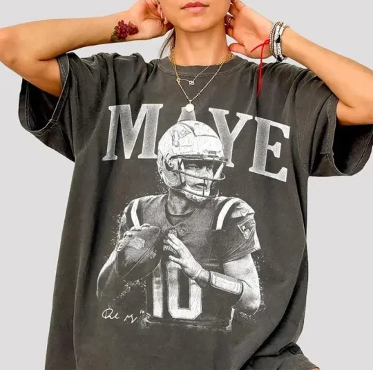 Discover Drake Maye Player New England Patriots Champions 2026 T-Shirt
