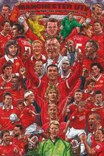 Discover Manchester United Legends Soccer Heroes Poster