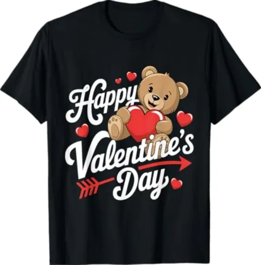 Discover Happy Valentine’s Day Women’s T-Shirt Cute Heart Print Shirt