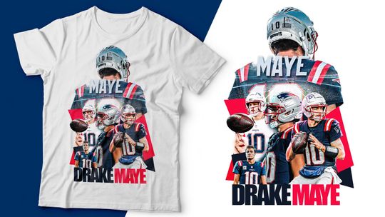 Discover Drake Maye New England Patriots Shirt Design Digital Download PNG