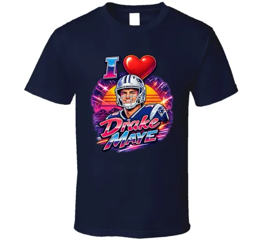 Discover I Love Heart Drake Maye Football Fan Cool T-Shirt