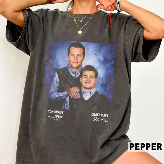 Discover Comfort Colors Brady and Maye New England Football Vintage Shirt, Maye Football shirt, Vintage Oversized Sport Tee