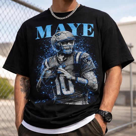 Discover Drake Maye 10 Football Hoodie, Custom RIPP JUNC Splash Shirt, New England Sweatshirt, Handmade Distressed Football Tee, Gameday Style Bleached