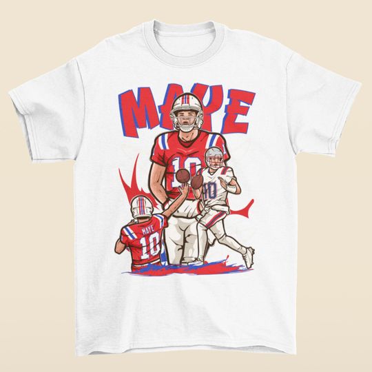Discover Drake Maye Cartoon Style New England Football T-Shirt