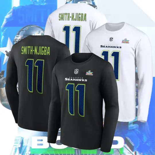 Discover Jaxon Smith #11 Njigba Name & Number Player Champs Long Sleeve For Seattle Fan