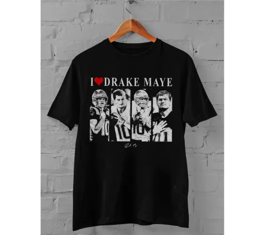 Discover I Love Drake Maye Football Vintage T-Shirt, Fan Gift
