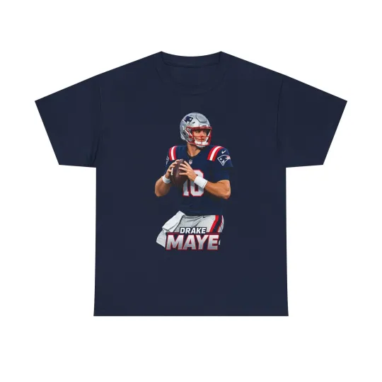 Discover Football Quarterback Illustration Tee | Drake Maye Graphic Shirt