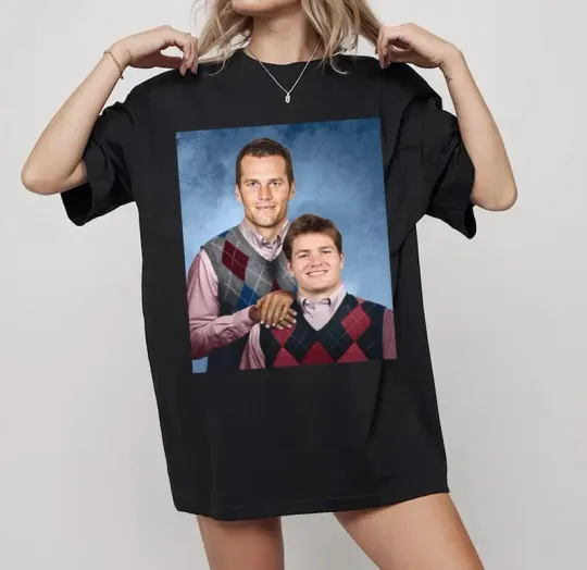 Discover England Patriots Tom Brady Drake Maye Player black color shirt