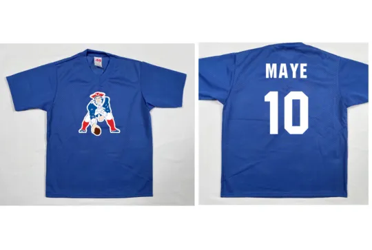 Drake Maye New England Patriots Youth Blue T-Shirt