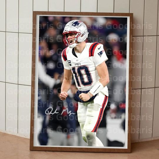 Discover Vintage 90s Drake Maye Football PNG Poster Design Digital Download