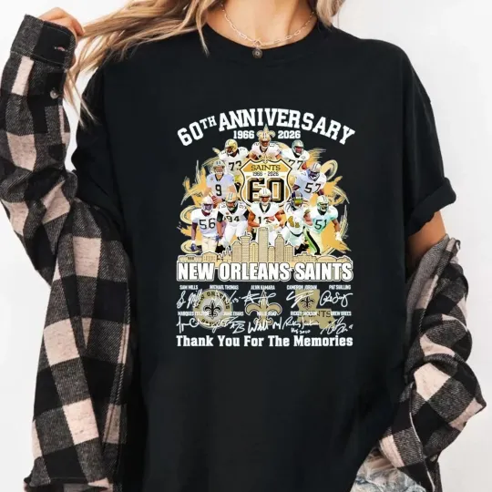 New Orleans Saints 60th Anniversary 1966-2026 T-Shirt