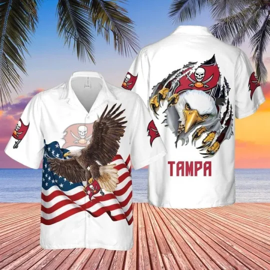 Discover Tampa Bay Football Eagle American Flag Hawaii, Gift For Fans, Gift For Friends