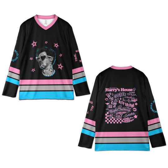 Discover HS Comeback 2026 Hockey Jersey, All Over Print V Neck Mesh Jersey, Harrys House Fan Gift, Unisex Music Apparel