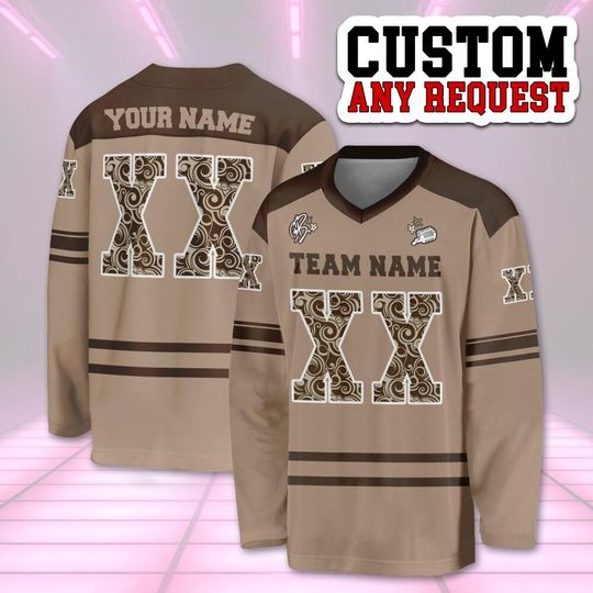Discover Custom XX B Tour Concert 2025 Ice Hockey Jersey, Custom Name Request Brown Leopaed XX Hockey Jersey, Long Sleeve Jersey 41025HC8