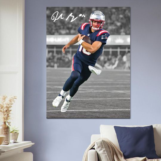 Discover Drake Maye New England Patriots Poster football Quarterback Wall Art