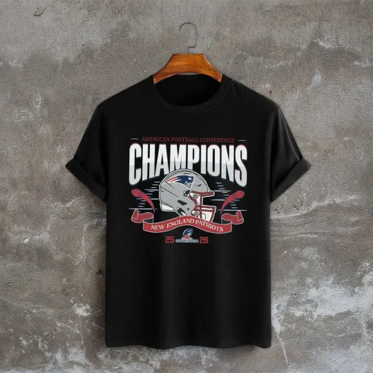 New England Patriots 2025 -26 AFC Champions T-Shirt