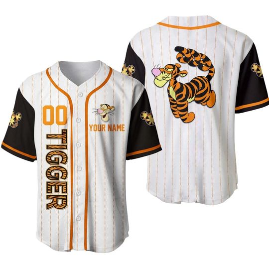 Discover Personalized Disney Tigger Winnie the Pooh Baseball Jersey Shirt for Tigger Lovers