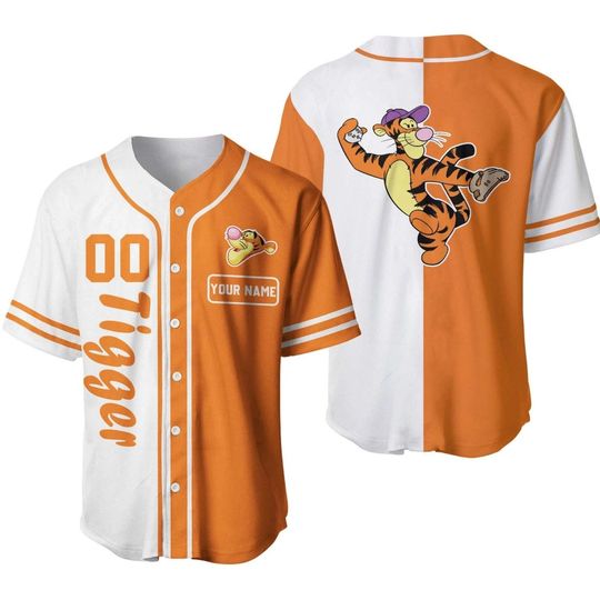 Discover Personalized Disney Tigger Winnie the Pooh Baseball Jersey Shirt for Tigger Fans