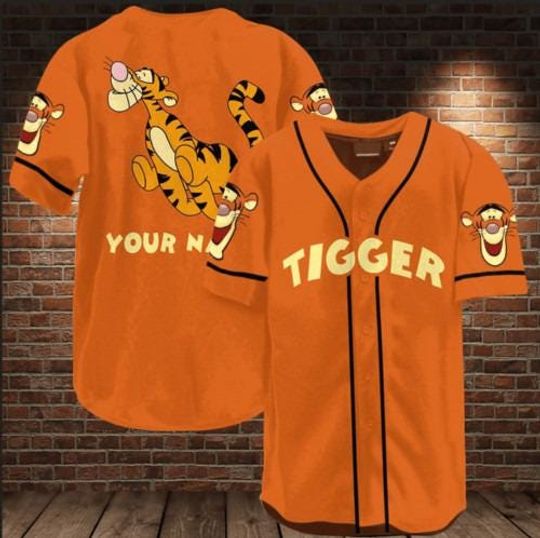 Discover Personalized Disney Tigger Winnie the Pooh Baseball Jersey Shirt for Tigger Fans