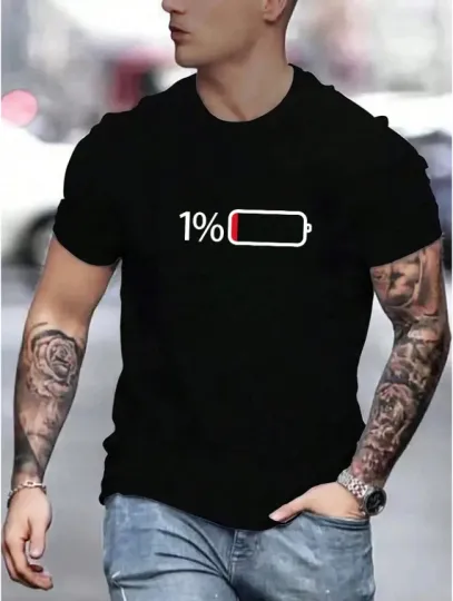 Discover Men's Number Print Round Neck Casual Short Sleeve T-Shirt
