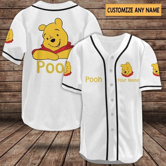 Discover Personalized Disney Poor Baseball Jersey Shirt, Poor Lover Baseball Jersey, Pooh Bear Fan Baseball Shirt, Poor Jersey Shirt