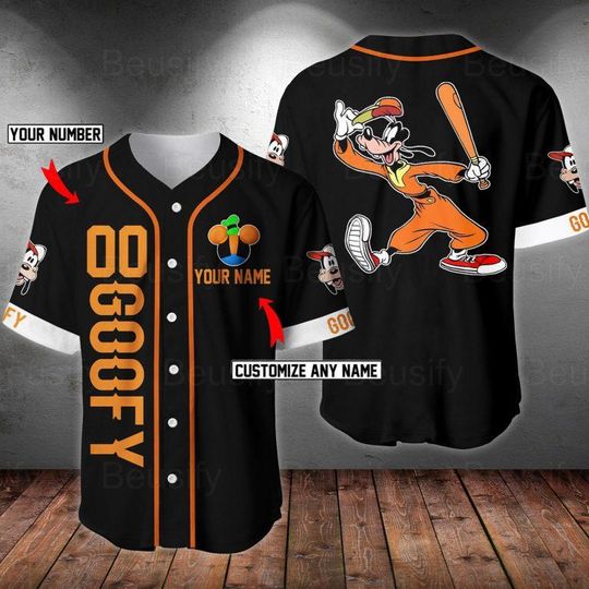 Discover Personalized Disney Goofy Baseball Jersey Shirt, Goofy Lover Baseball Jersey, Goofy Dog Fan Baseball Shirt, Goofy Jersey Shirt