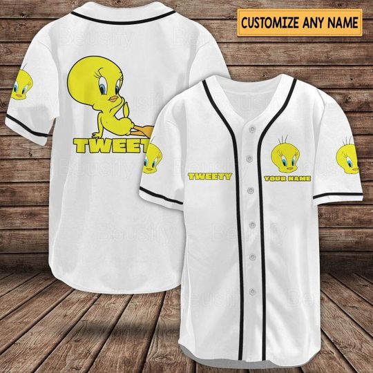 Personalized Tweety Baseball Jersey Shirt for Tweety Fans