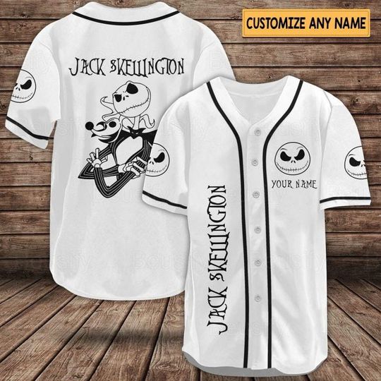 Discover Personalized Jack Skellington Baseball Jersey Shirt, Nightmare Before Christmas Baseball Jersey, Jack Baseball Shirt, Jersey Shirt