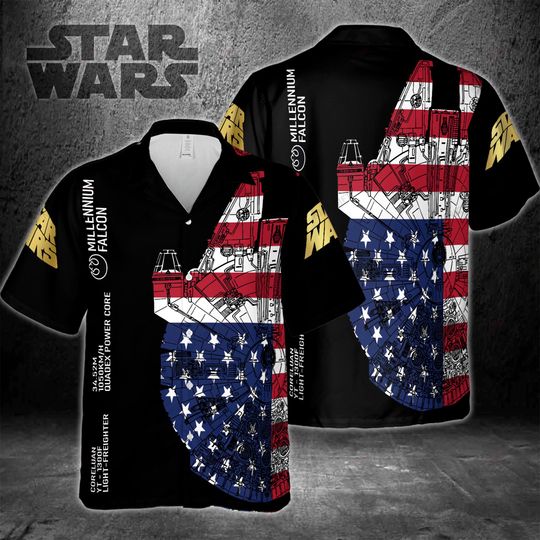 Discover Star Wars Hawaiian Shirt Men's Summer Beach Short Sleeve Button Down Tropical Aloha Tee