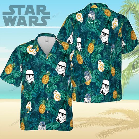 Discover Star Wars Summer Beaches Hawaiian Shirt Short Sleeve Button Down Tropical Aloha Shirt