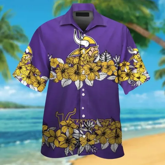 Discover Minnesota Football Short Sleeve Button Up Tropical Hawaiian Shirt