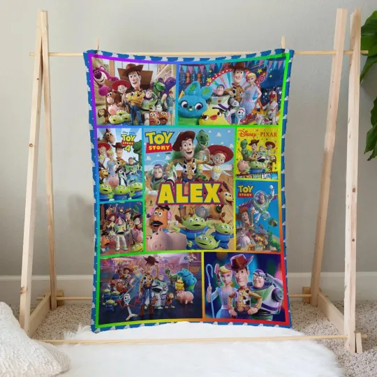 Discover Disney Toy Story Woody Blanket, Custom Velveteen Plush Blanket, Toy Story Alice