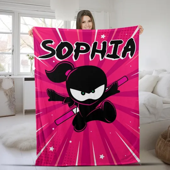 Ninja Kidz TV Family Birthday Blanket, Ninja Kidz TV Birthday, Ninja TV Blanket,=